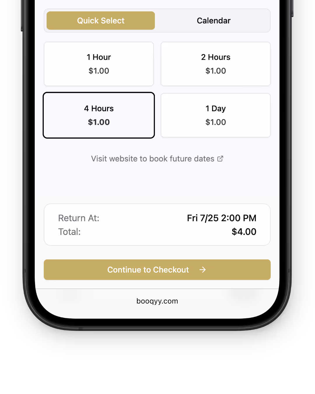 an example of a customer booking with an NFC tag in person for an instant booking
